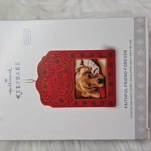 NIB 2017 Hallmark Pet Photo Frame Christmas Ornament Faithful Friend Forever
